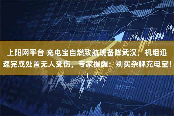 上阳网平台 充电宝自燃致航班备降武汉，机组迅速完成处置无人受伤，专家提醒：别买杂牌充电宝！